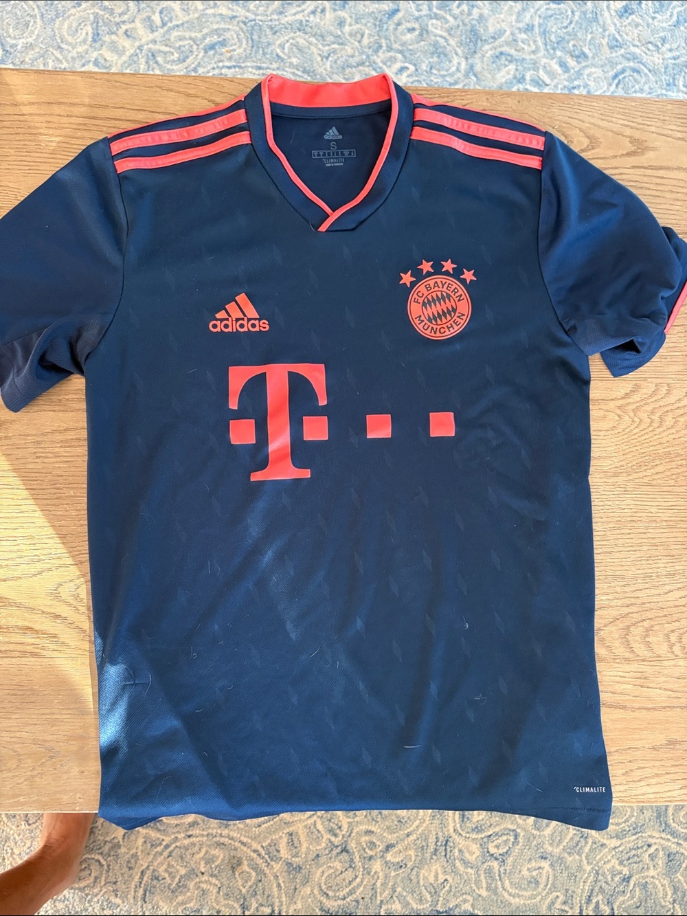 adidas Navy and Pink FC Bayern Training Jersey